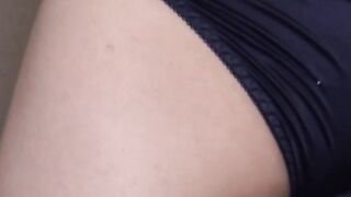 Young Japanese babe plays with herself on secret camera