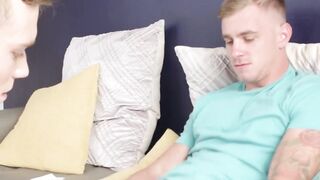 Sleepy jock stuffs smooth homo asshole with raw cock