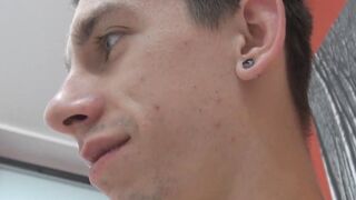 Toe licking fetish twink Danny masturbating throbbing cock