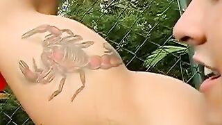 Horny Brazilian muscle head yanking off his pounding dick outside