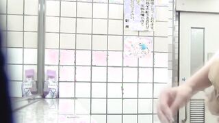 Unusual Japanese brunettes peeing in close up gathering