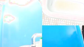 Furry Asian darlings close up found on camera peeing in latrine