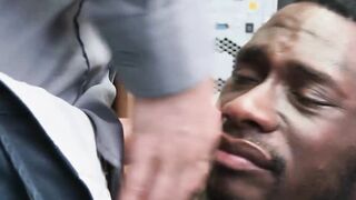 Horny black cop sucks his twink partners white uncut dick