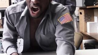 Horny black cop sucks his twink partners white uncut dick