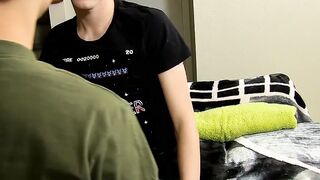 Young gay Ryan Daley shares big black dildo with 69 lover