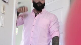 Mischievous stepson beat nononsense without any protection by inked stepdad