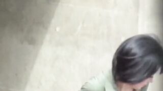 Sexy Japanese angel peeing before arbitrary outsiders