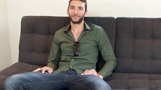Handsome jock playing hard with his cock until he cums