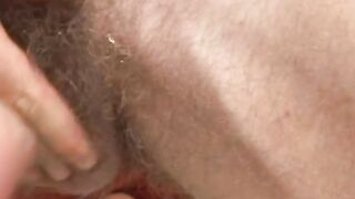 Bushy chest Brazilian hunk jerks off his rock hard tool