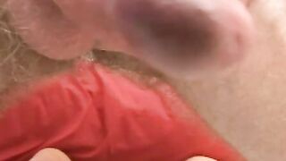 Bushy chest Brazilian hunk jerks off his rock hard tool