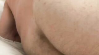 Bushy chest Brazilian hunk jerks off his rock hard tool