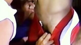 Attractive homos getting a charge out of spitroast without any protection meeting