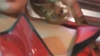 Vintage seductress Gia Paloma dildoes in latex babes