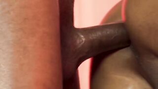 Just prior to interracial drilling two gay men suck a large black penis