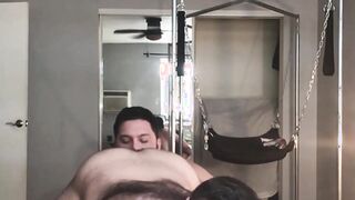Hairy bear bareback hard pounded after passionate rimming