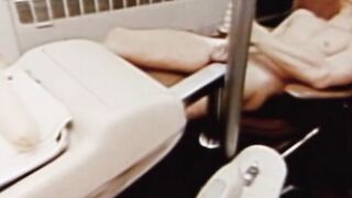 Sexy retro masturbation and dildo drilling at dentist office