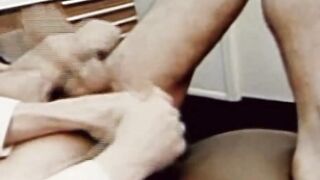 Sexy retro masturbation and dildo drilling at dentist office