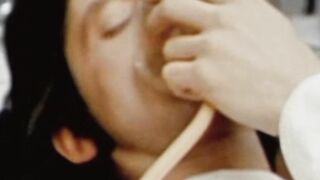 Sexy retro masturbation and dildo drilling at dentist office