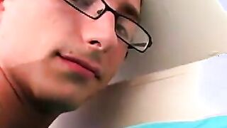 Amateur tattooed twink fingers his ass and masturbates solo
