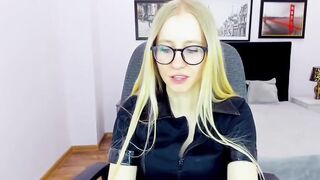 Belarus blonde flashes small tits on webcam