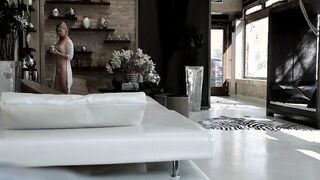 Babe Violette Purel receives a huge load of cum on her feet