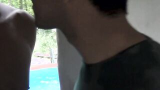 Latino seduced outdoors and barebacked for the first time