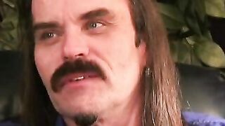 Hairy older homo jerks off wildly before releasing his semen