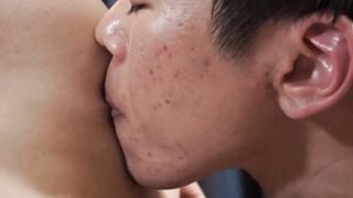 Japanese twink Fuji sucks dick prior to fucking youthful ass