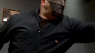 Busty bartender bound and fucked by masked customer