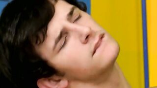Youthful thin gay sweethearts suck dick before buttcentric fuck fest