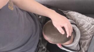 Handsome kinky stud Beliar jerked off by sexy feet boy Riki