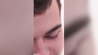 Yummy dick rider with tattoos plays with his giant cock