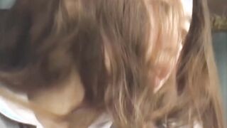 Pissing in pants for this Japanese schoolgirl cutie outside