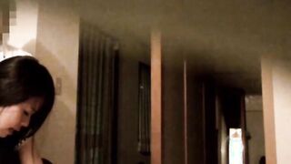 Cute Japanese teen sucks dick and rides it on voyeur cam