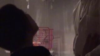 Cute Japanese teen sucks dick and rides it on voyeur cam