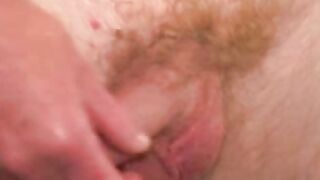 Rugged amateur hunk cums during strong jerkoff session