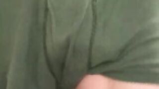Older dude with a mustache tugs on his massive hard schlong