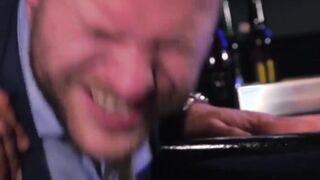 Classy businessmen enjoy wet blowjobs and rough fucking
