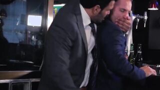 Classy businessmen enjoy wet blowjobs and rough fucking