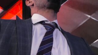 Classy businessmen enjoy wet blowjobs and rough fucking