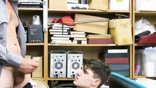Young teen shoplifter stripped and banged by horny gay guard
