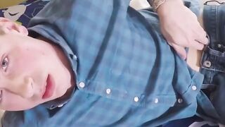 Hot twink jizzes while getting without any protection by stepbro