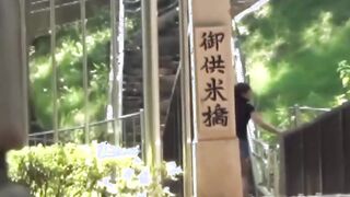 Tasty Japanese peeing outside on gorgeous summer day