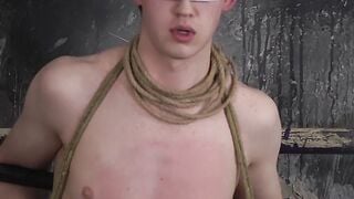 Young gay submissive throat fucked and facialized