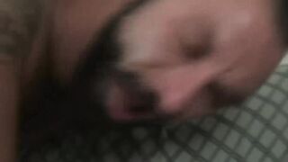 Bearded mature hunk receives bareback pounding from his bud