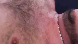 Cute gay bear Anthony Cox barebacked after mutual blowjob