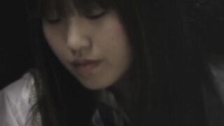 Japanese schoolgirl pees her panties after rubbing herself