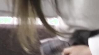 Japanese schoolgirl pees her panties after rubbing herself