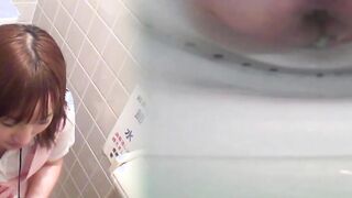 Unaware Japanese chicks pee while being secretly recorded