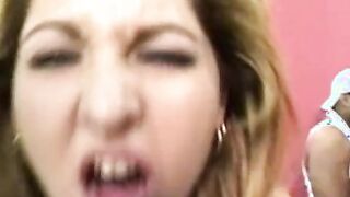 Sexy Slut Bangs Group of Big Dicks
